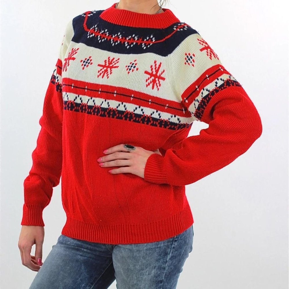 Vintage knit snowflake sweater - Picture 2 of 4